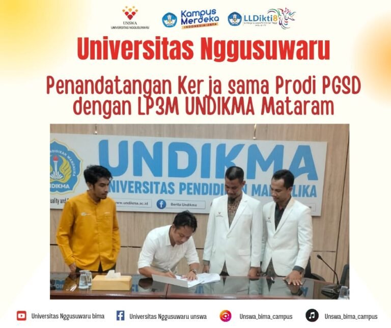 Penandatangan Perjanjian Kerjasama Program Studi PGSD UNSWA dengan LP3M UNDIKMA Mataram