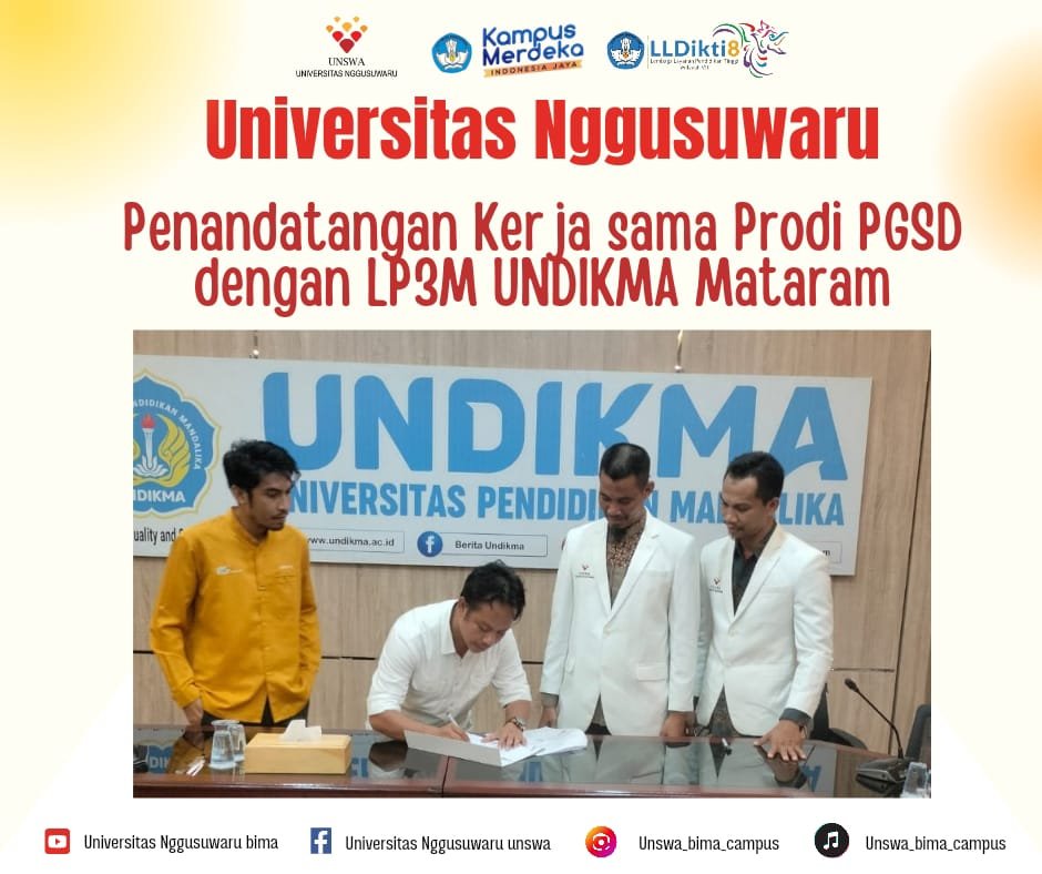 Read more about the article Penandatangan Perjanjian Kerjasama Program Studi PGSD UNSWA dengan LP3M UNDIKMA Mataram