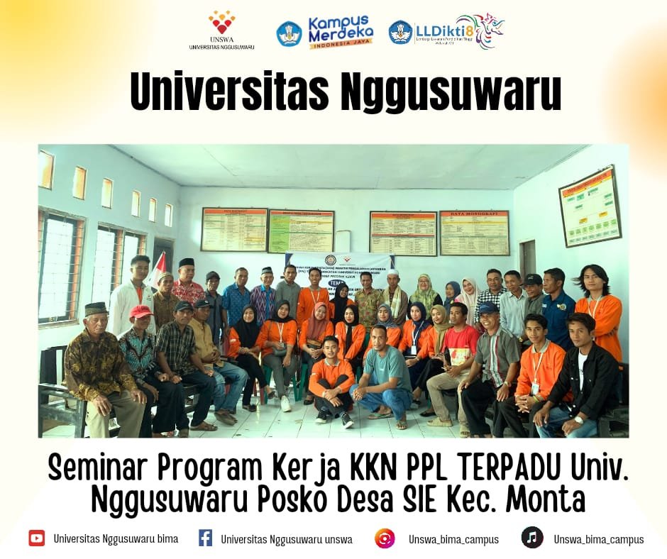 Posko KKN PPL TERPADU Universitas Nggusuwaru Desa SIE Seminar Program Kerja