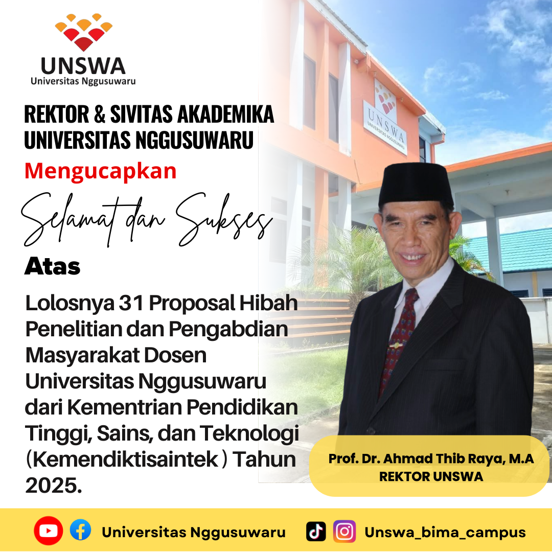 You are currently viewing Rektor dan Sivitas Akademika Universitas Nggusuwaru Ucapkan Selamat atas Lolosnya 31 Proposal Penelitian dan Pengabdian Masyarakat